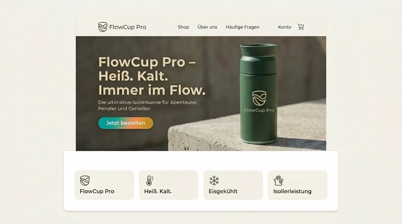 FlowCup Pro – E-Commerce Website Mockup